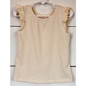 Wonder Nation Cream Sleeveless Blouse Girl's Size 3t